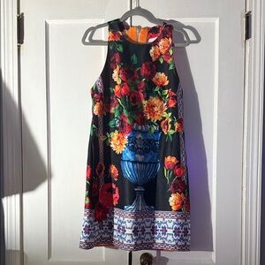 Nicole Miller Blue and Orange Dress
